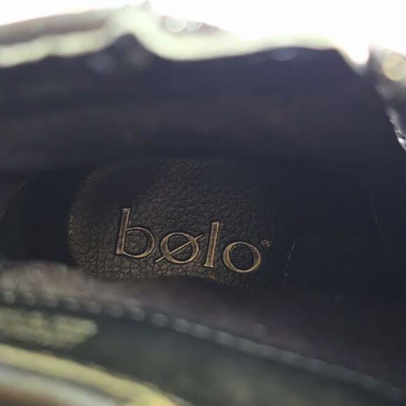 Bolo by Born Ankle Boots Leather Black Buckle Moto Goth Biker Block Heel Sz. 7.5 - Picture 13 of 15